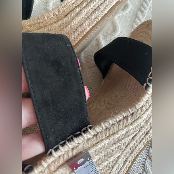 INC Black Faux Suede Side Buckle Catianna Wedge Women’s size 7.5 - Picture 5 of 12